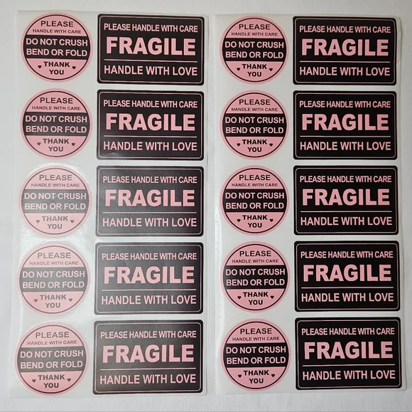 80 Piece Hot Pink Shipping Set - Poly Mailers, Thank You Cards, Stickers NEW - Picture 4 of 7